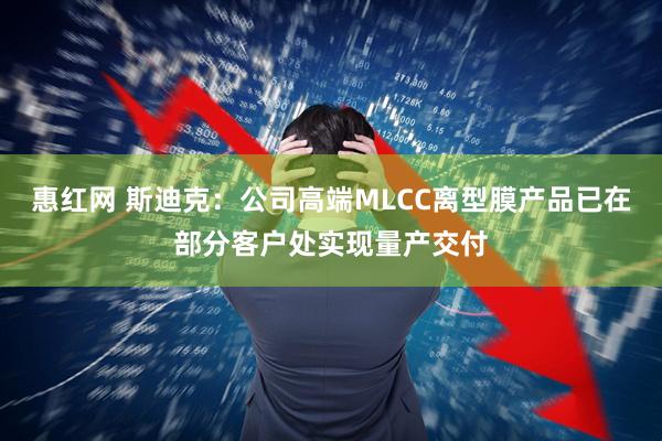 惠红网 斯迪克：公司高端MLCC离型膜产品已在部分客户处实现量产交付